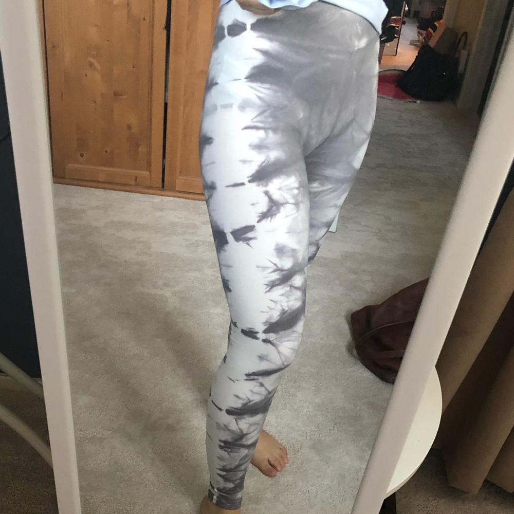 Grey tie dye leggings high waisted soft